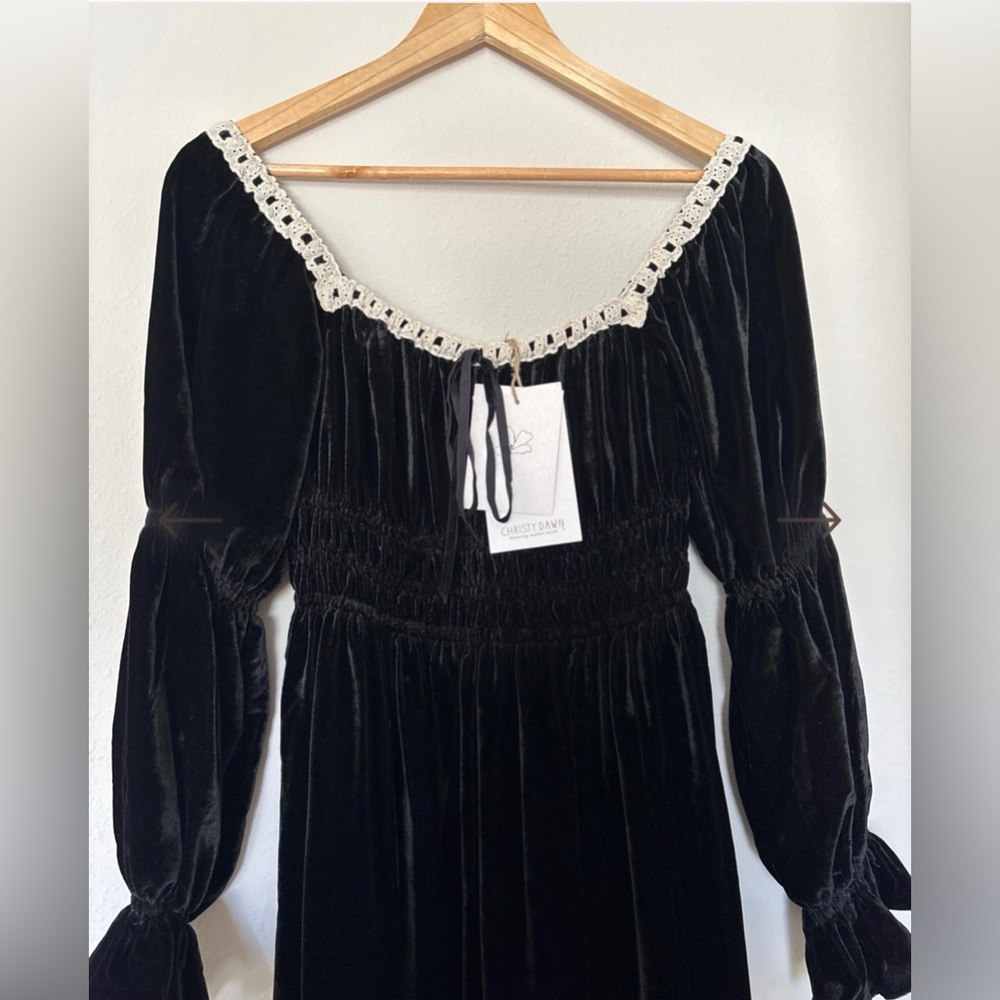 Christy Dawn 🖤 Adelia, Noir Velvet Small NWT - Picture 3 of 6